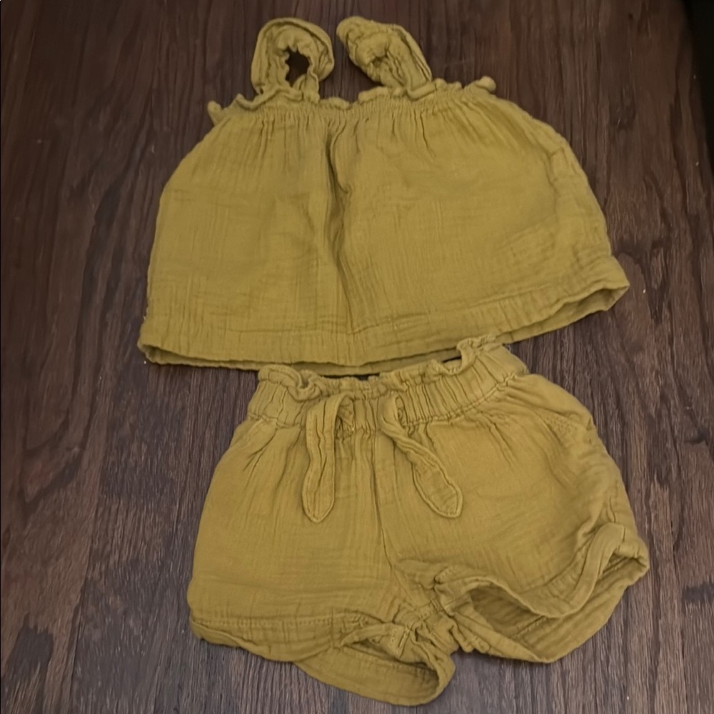 Yellow Baby Top and Shorts Set